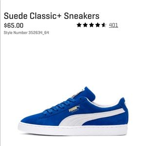 NWT Puma Suede Classic Sneakers in Olympian Blue